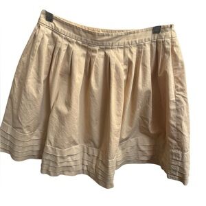 YARGICI Cotton Women’s Tan Cream Pleated Mini Skirt EUR Size 36
